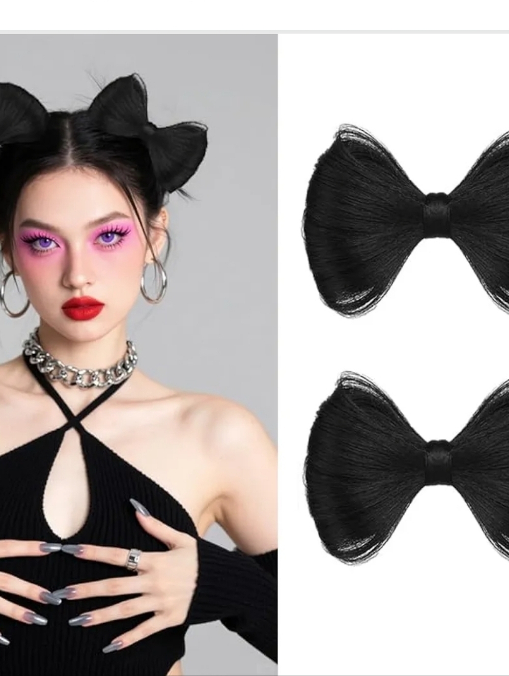 Black Hair Bow Clips - Fashion Bow Accessories for Women